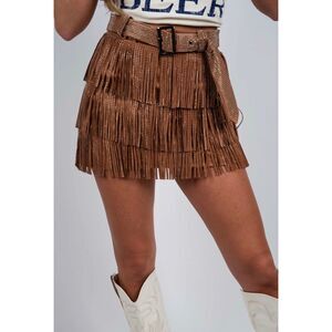Blushing Brunette Fringe Shorts Size Medium